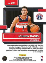 Load image into Gallery viewer, 2022-23 Panini Donruss Johnny Davis Rookie 210 Washington Wizards
