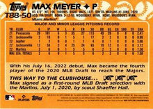 Load image into Gallery viewer, 2023 Topps 1988 Topps Baseball Max Meyer #T88-50 Miami Marlins
