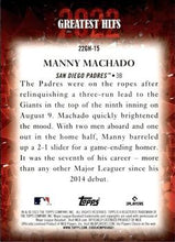Load image into Gallery viewer, 2023 Topps 2022 Greatest Hit Manny Machado #22GH-15 San Diego Padres
