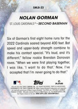 Load image into Gallery viewer, 2023 Topps Stars of MLB Nolan Gorman #SMLB-23 St. Louis Cardinals
