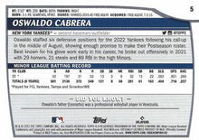 Load image into Gallery viewer, 2023 Topps Big League Oswaldo Cabrera Rookie #5 New York Yankees
