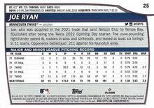 Load image into Gallery viewer, 2023 Topps Big League Joe Ryan #25 Minnesota Twins
