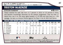 Load image into Gallery viewer, 2023 Topps Big League Triston McKenzie #47 Cleveland Guardians

