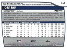 Load image into Gallery viewer, 2023 Topps Big League Jose Siri #119 Tampa Bay Rays
