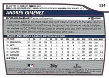 Load image into Gallery viewer, 2023 Topps Big League Andrés Giménez #134 Cleveland Guardians

