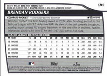 Load image into Gallery viewer, 2023 Topps Big League Brendan Rodgers #191 Colorado Rockies
