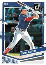 Load image into Gallery viewer, 2023 Panini Donruss Evan Carter #148 Texas Rangers
