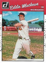 Load image into Gallery viewer, 2023 Panini Donruss Retro 1990 Eddie Mathews #258 Milwaukee Braves
