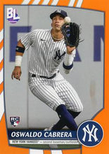 Load image into Gallery viewer, 2023 Topps Big League Electric Orange Oswaldo Cabrera Rookie #5 New York Yankees
