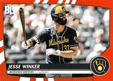 Load image into Gallery viewer, 2023 Topps Big League Electric Orange Jesse Winker #190 Milwaukee Brewers
