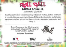 Load image into Gallery viewer, 2023 Topps Roll Call Wild Style Ronald Acuña Jr. #RC-9 Atlanta Braves
