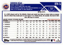Load image into Gallery viewer, 2023 Topps New York Mets Edwin Diaz #NYM-14
