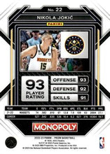 Load image into Gallery viewer, 2022-23 NBA Monopoly Prizm Basketball Nikola Jokic Nuggets #22
