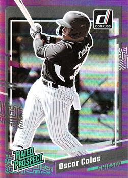 2023 Panini Donruss Rated Prospects Purple Holo Oscar Colas #66 Chicago White Sox
