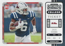 Load image into Gallery viewer, Panini Chronicles Draft Picks - Contenders College Ticket #9 Zach Evans - Ole Miss Rebels
