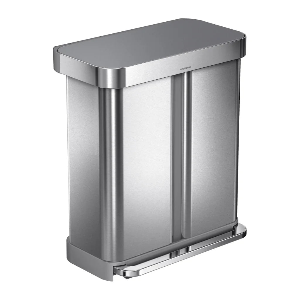 simplehuman 58 Liter / 15.3 Gallon Rectangular Dual Compartment