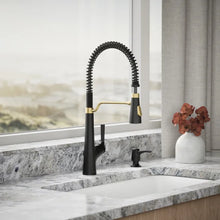 Load image into Gallery viewer, Kohler Albany Semi-Pro Kitchen Faucet  Matte Black and Gold
