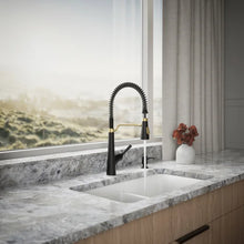 Load image into Gallery viewer, Kohler Albany Semi-Pro Kitchen Faucet  Matte Black and Gold
