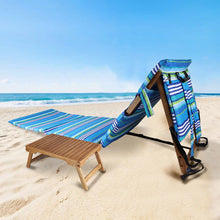 将图片加载到图库查看器，Melino Bumboo Beach Lounger with Tray Table - Stripe
