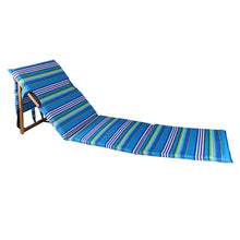 将图片加载到图库查看器，Melino Bumboo Beach Lounger with Tray Table - Stripe
