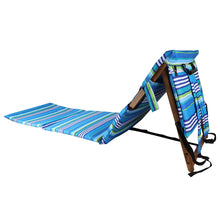 将图片加载到图库查看器，Melino Bumboo Beach Lounger with Tray Table - Stripe
