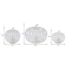 Load image into Gallery viewer, Glass Pumpkin LED Light Candles, Set of 3

