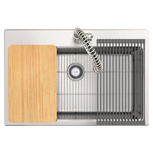 将图片加载到图库查看器，Kohler Provo 33&quot; Dual Mount Single-bowl Workstation Kitchen Sink Kit
