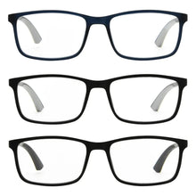 将图片加载到图库查看器，Design Optics by Foster Grant Classic Plastic Rectangle Reading Glasses, 3-pack
