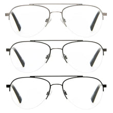 将图片加载到图库查看器，Design Optics by Foster Grant #760 Semi-Rim Aviator Reading Glasses, 3-pack
