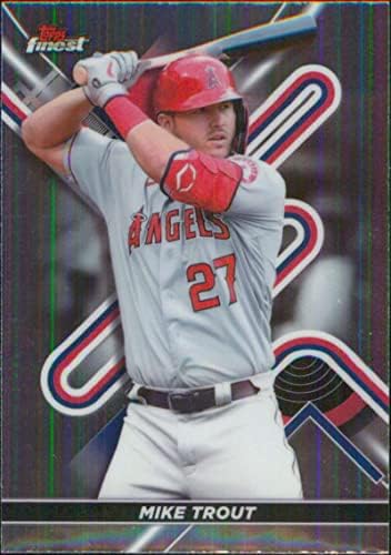 2022 Topps Finest Mike Trout Refractor Card #27 Angels