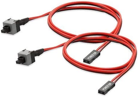 Electop 2 Pin SW PC Power Cable On and Off Push Button ATX Computer Switch Wire 45cm - 2 Pack