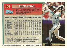 将图片加载到图库查看器，1994 Topps Alex Arias # 104 Florida Marlins
