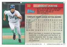 将图片加载到图库查看器，1994 Topps Brent Mayne # 38 Kansas City Royals
