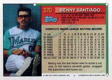 Load image into Gallery viewer, 1994 Topps Benny Santiago # 370 Florida Marlins
