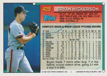 Load image into Gallery viewer, 1994 Topps Bryan Hickerson # 429 San Francisco Giants
