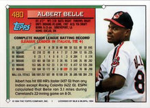 Load image into Gallery viewer, 1994 Topps Albert Belle # 480 Cleveland Indians
