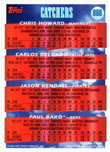 Load image into Gallery viewer, 1994 Topps C Prospects (Chris Howard / Carlos Delgado / Jason Kendall / Paul Bako) PROS, RC # 686 Seattle Mariners / Toronto Blue Jays / Pittsburgh Pirates / Cincinnati Reds
