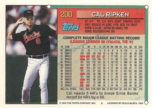 تحميل الصورة إلى عارض المعرض، 1994 Topps Cal Ripken # 200 بالتيمور أوريولز
