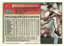 将图片加载到图库查看器，1994 Topps Brad Pennington # 271 Baltimore Orioles
