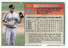 将图片加载到图库查看器，1994 Topps Charles Nagy # 330 Cleveland Indians
