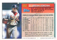 将图片加载到图库查看器，1994 Topps Brian Jordan # 632 St. Louis Cardinals
