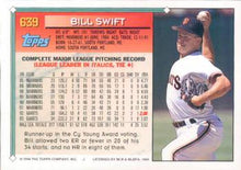 Load image into Gallery viewer, 1994 Topps Bill Swift # 639 San Francisco Giants
