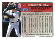 将图片加载到图库查看器，1994 Topps Alan Trammell # 75 Detroit Tigers
