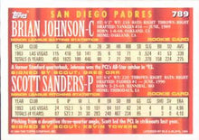 Load image into Gallery viewer, 1994 Topps Brian Johnson / Scott Sanders CA, RC # 789 San Diego Padres
