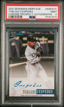 Load image into Gallery viewer, Yoelqui Cespedes PSA 9 2021 Bowman Heritage Variation Auto #93PA-YC White Sox

