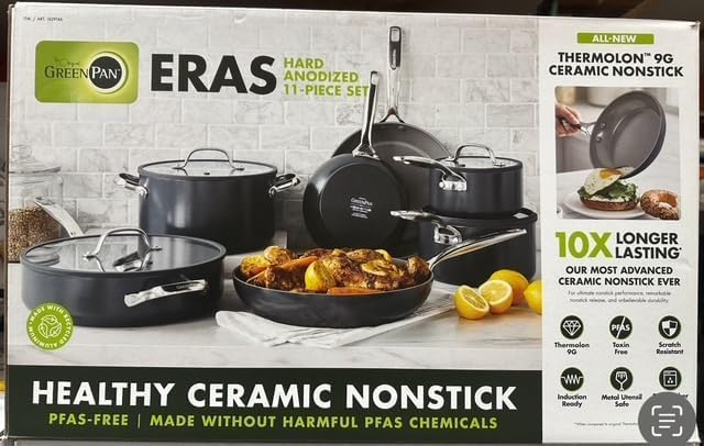 Eras Ceramic Non-Stick 11-piece Cookware Set GreenPan - bLACK