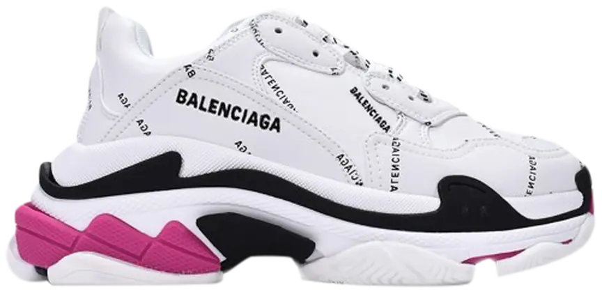 Balenciaga Triple S Sneaker 'Allover Logo - White Pink' SIZE 10M / 11.5W