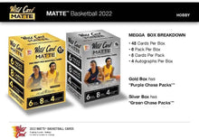 Load image into Gallery viewer, 2022 Wild Card Matte Draft Pick Football Trading Card Mega Hobby Box 2 Box Lots
