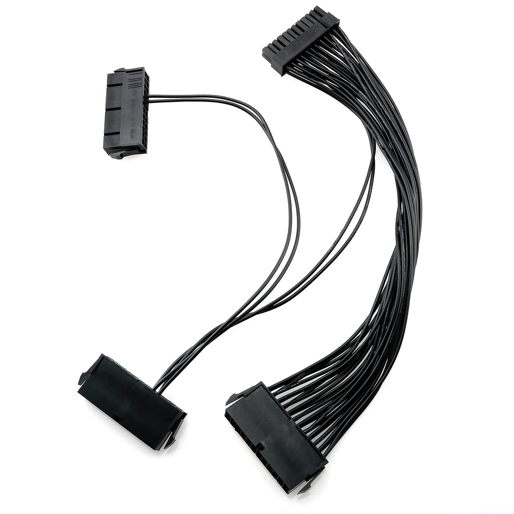 Dual PSU Power Supply Extension Cable 30cm 3 Power Supply 24-Pin ATX Motherboard Adapter Cable Cord