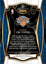 Load image into Gallery viewer, 2020-21 Select Obi Toppin Blue Premier Rookie SP RC #187 New York Knicks Dayton Flyers

